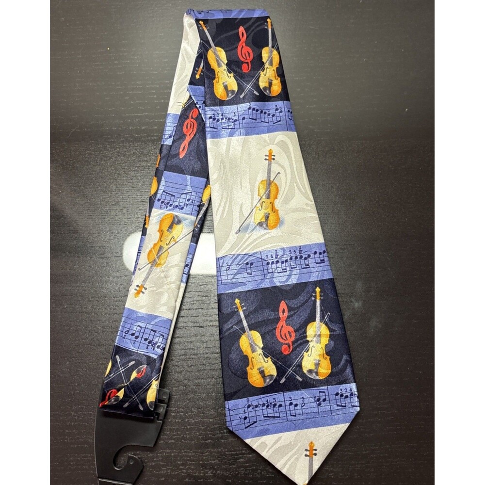 Steven Harris Men's Necktie Music Notes & Violins 100% Polyester